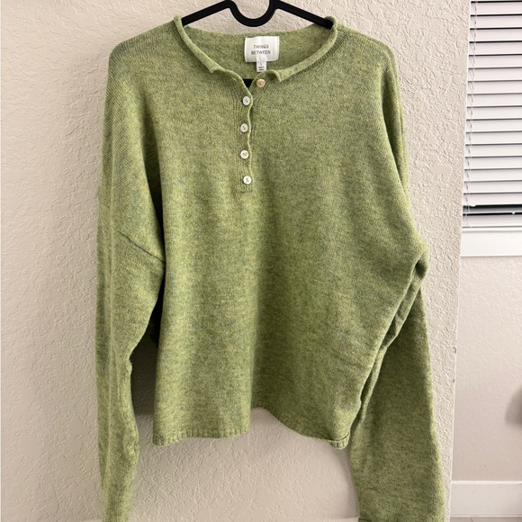 Things Between Green Knit Cardigan - Picture 1 of 4